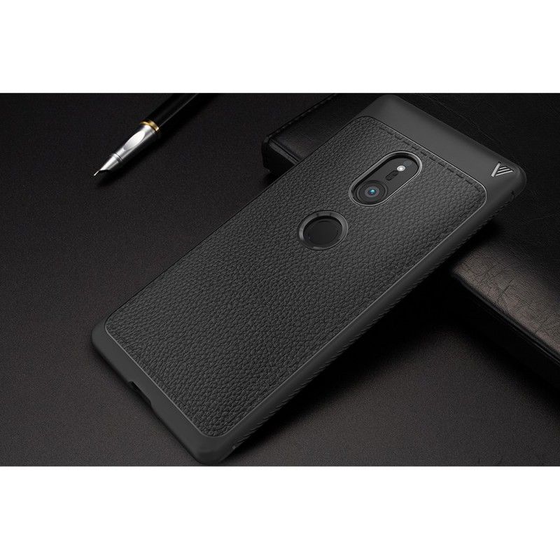 Case Hoesje Sony Xperia XZ2 Rood Grijs Telefoonhoesje Premium Leereffect