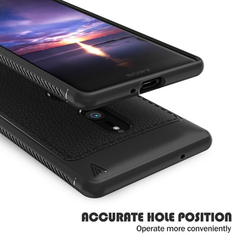 Case Hoesje Sony Xperia XZ2 Rood Grijs Telefoonhoesje Premium Leereffect