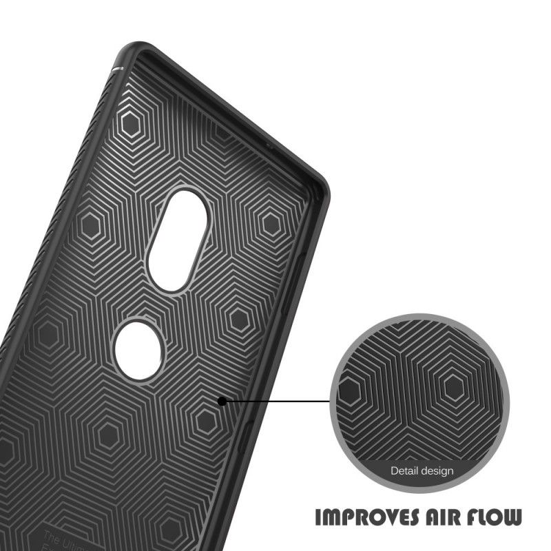 Case Hoesje Sony Xperia XZ2 Rood Grijs Telefoonhoesje Premium Leereffect