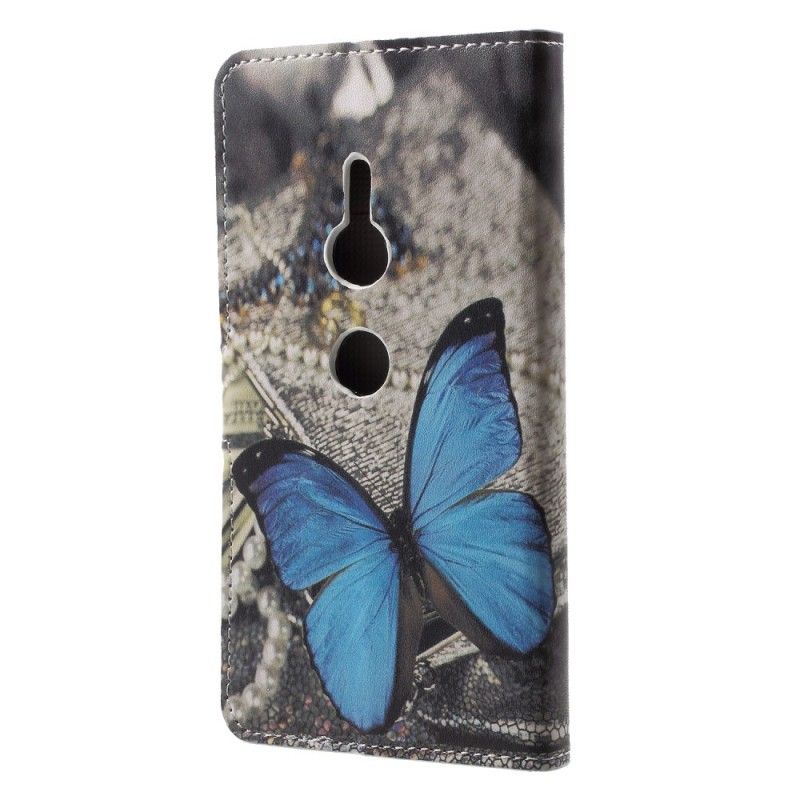 Cover Folio-hoesje Sony Xperia XZ2 Telefoonhoesje Blauwe Vlinder