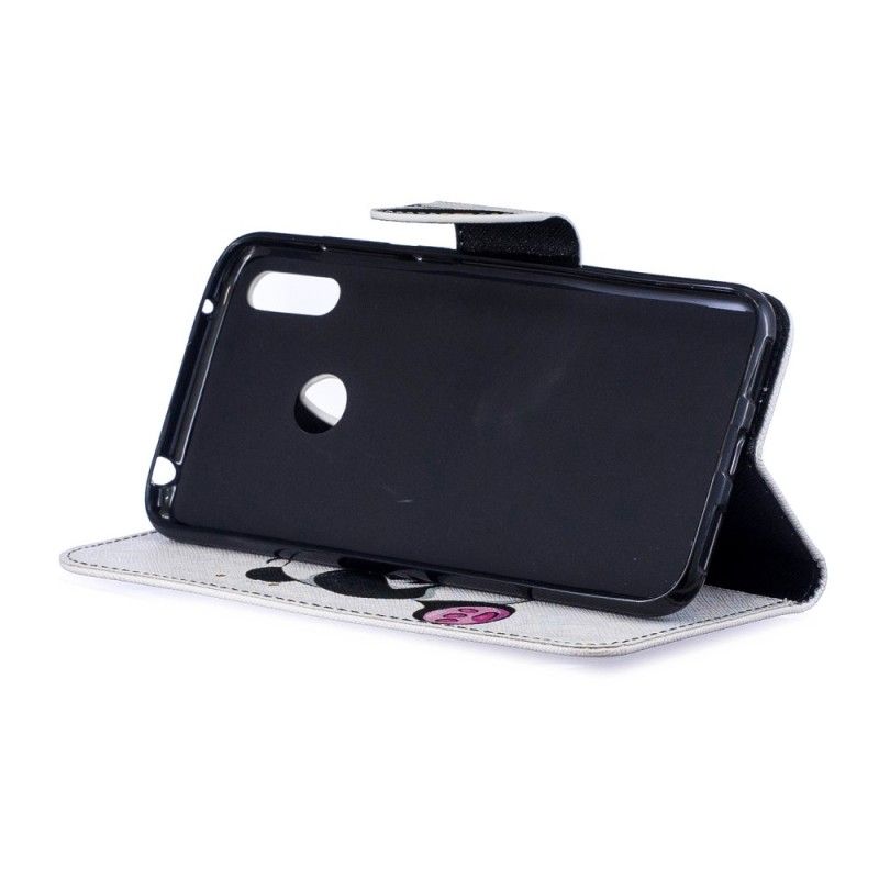 Cover Folio-hoesje Huawei Y7 2019 Telefoonhoesje Leuke Panda