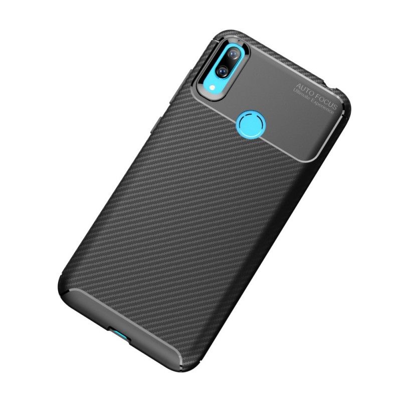 Hoesje Huawei Y7 2019 Bruin Flexibele Koolstofvezeltextuur