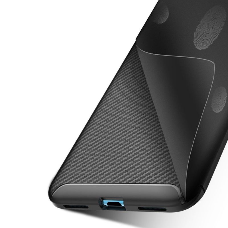 Hoesje Huawei Y7 2019 Bruin Flexibele Koolstofvezeltextuur