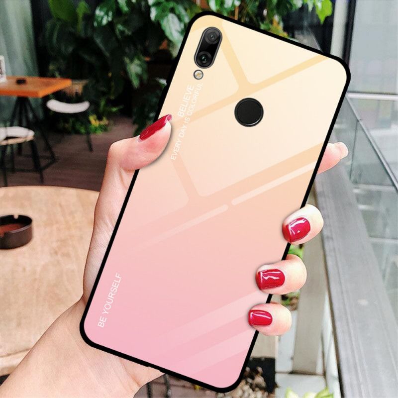 Hoesje Huawei Y7 2019 Magenta Rood Wees Jezelf Gehard Glas