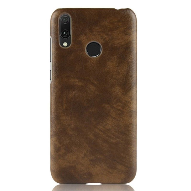 Hoesje Huawei Y7 2019 Rood Zwart Prestatie Lychee Leereffect