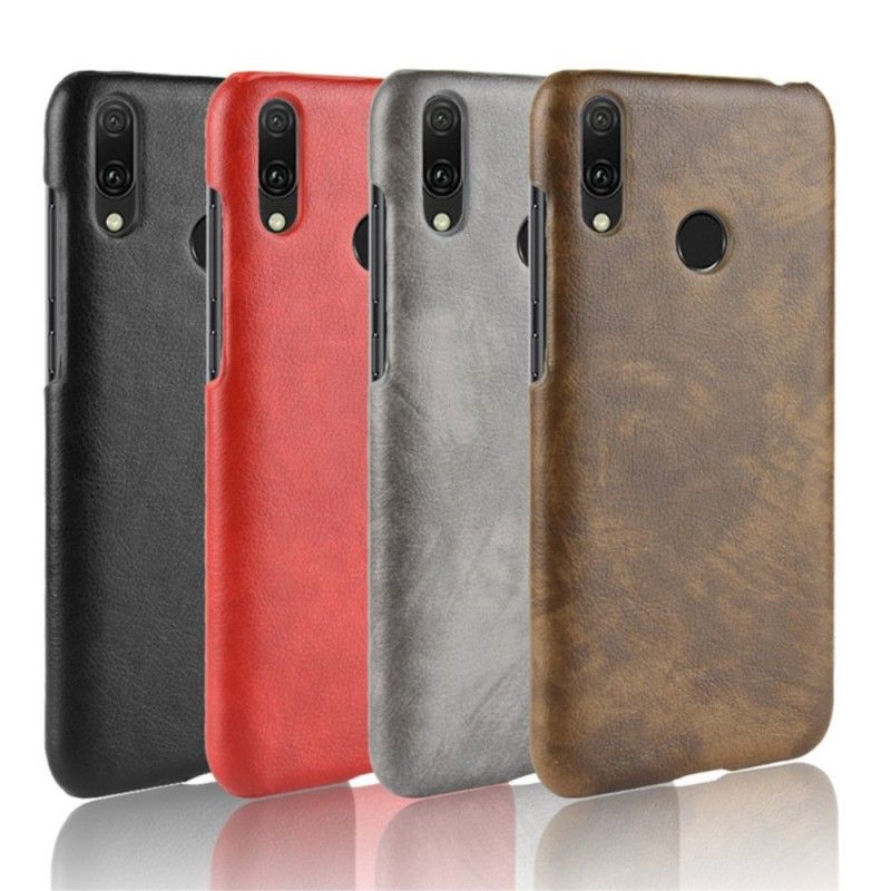 Hoesje Huawei Y7 2019 Rood Zwart Prestatie Lychee Leereffect