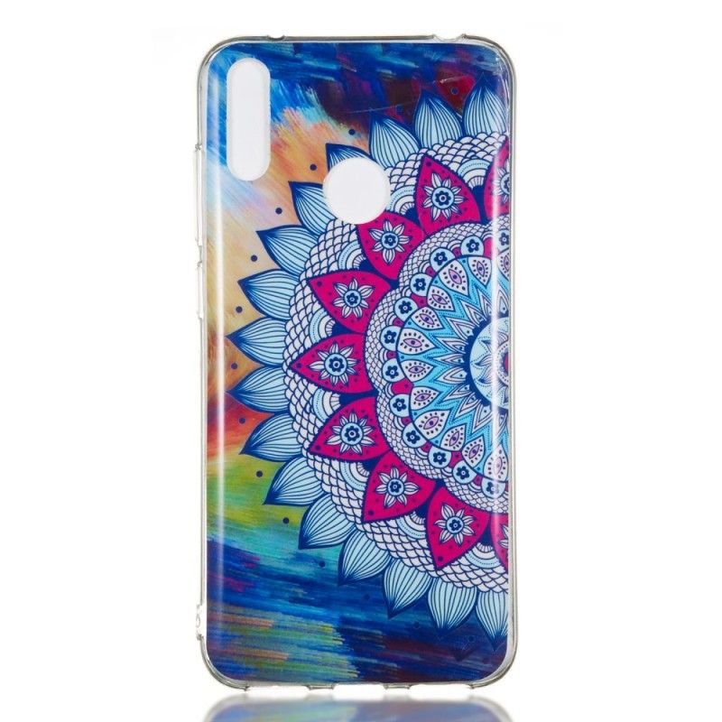 Hoesje Huawei Y7 2019 Telefoonhoesje Fluorescerende Mandala