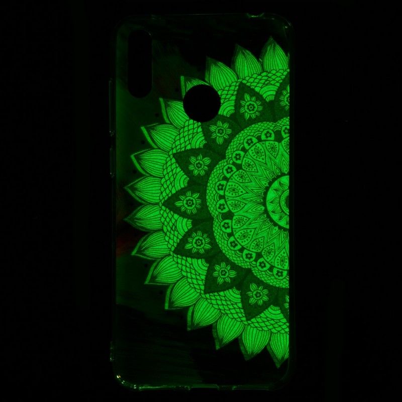 Hoesje Huawei Y7 2019 Telefoonhoesje Fluorescerende Mandala