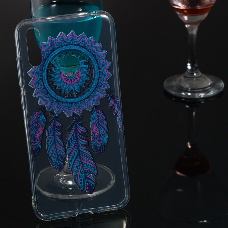 Hoesje Huawei Y7 2019 Telefoonhoesje Vanger Droomt Blauwe Veren
