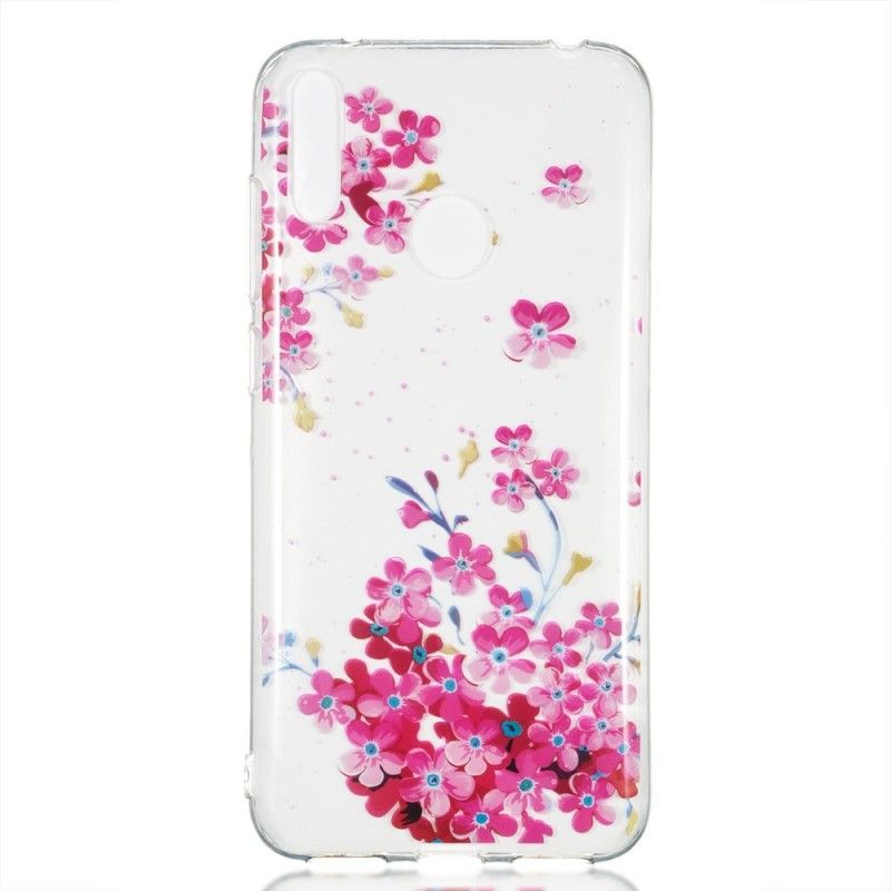 Hoesje voor Huawei Y7 2019 Gele En Magenta Bloemen