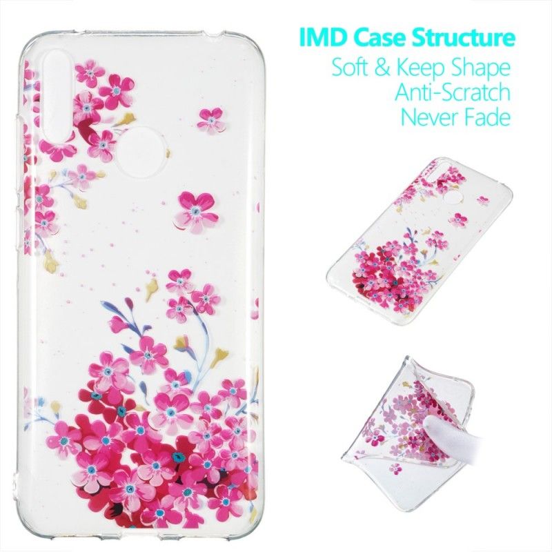 Hoesje voor Huawei Y7 2019 Gele En Magenta Bloemen