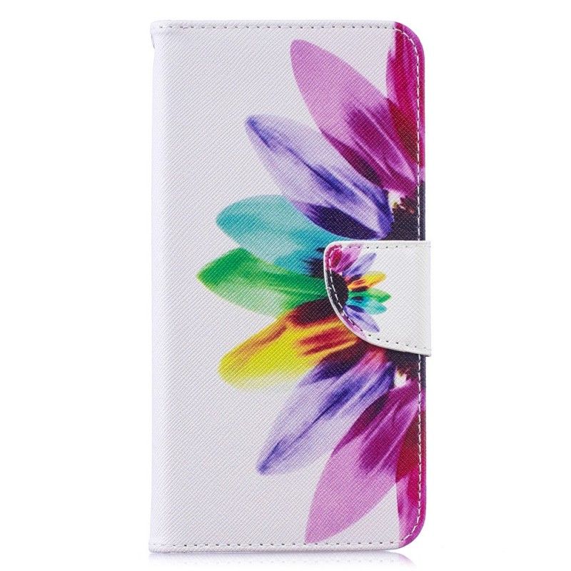 Leren Hoesje Huawei Y7 2019 Aquarelbloem