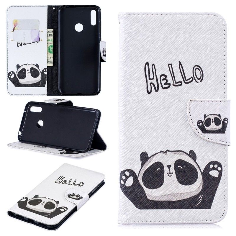 Leren Hoesje Huawei Y7 2019 Hallo Panda