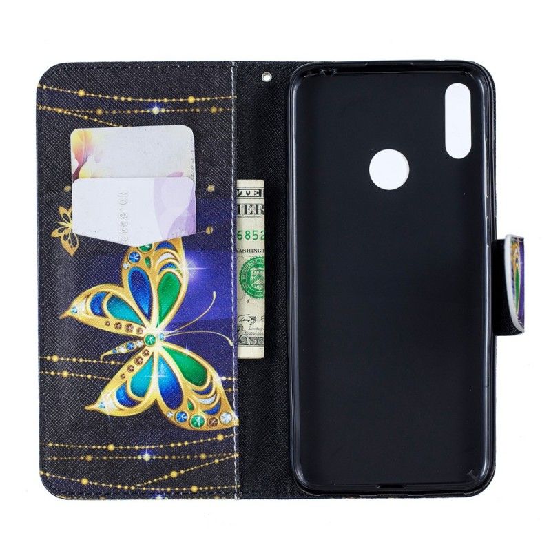 Leren Hoesje voor Huawei Y7 2019 Magische Vlinder