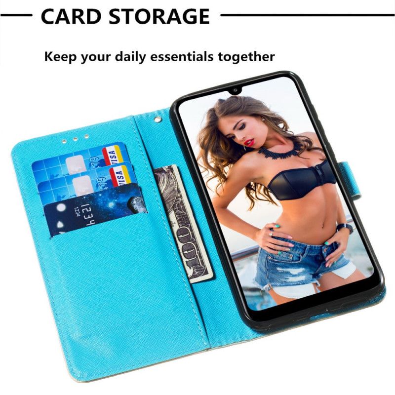 Leren Hoesje voor Huawei Y7 2019 Miss Owl 3D Effect