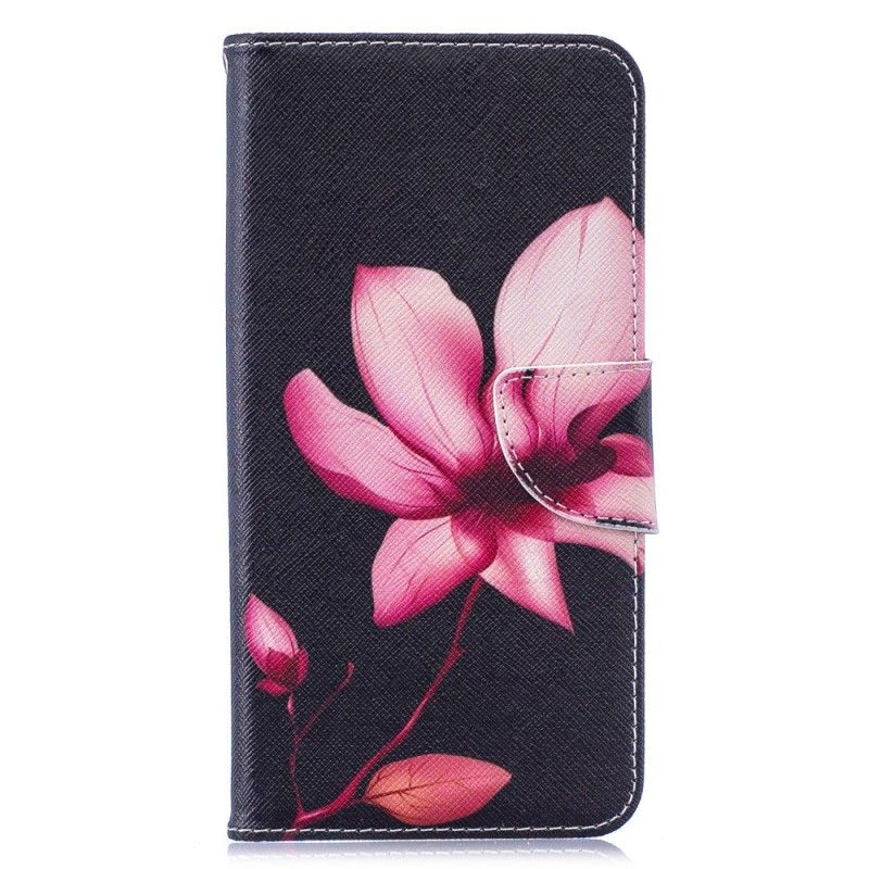 Leren Hoesje voor Huawei Y7 2019 Roze Bloem