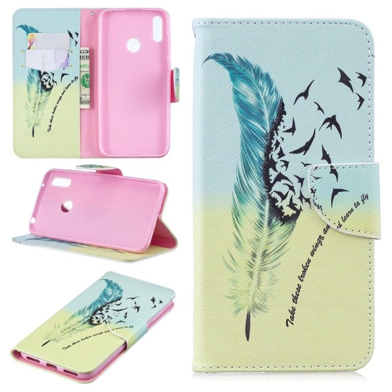Leren Hoesje voor Huawei Y7 2019 Leren Vliegen
