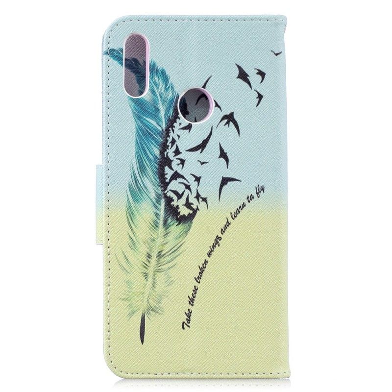 Leren Hoesje voor Huawei Y7 2019 Leren Vliegen