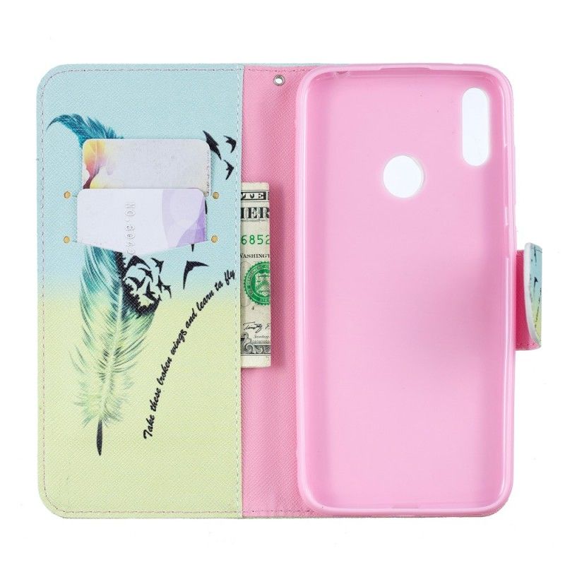 Leren Hoesje voor Huawei Y7 2019 Leren Vliegen