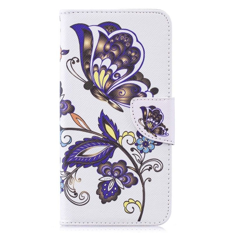 Leren Hoesje voor Huawei Y7 2019 Vlindertattoo