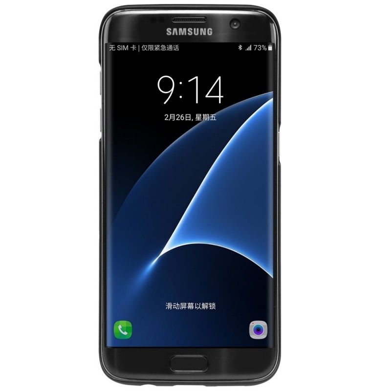 Case Hoesje Samsung Galaxy S7 Edge Bruin Zwart Telefoonhoesje Stijve Frosted Nillkin
