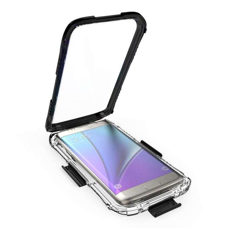 Hoesje voor Samsung Galaxy S7 Edge Wit Zwart Waterdicht