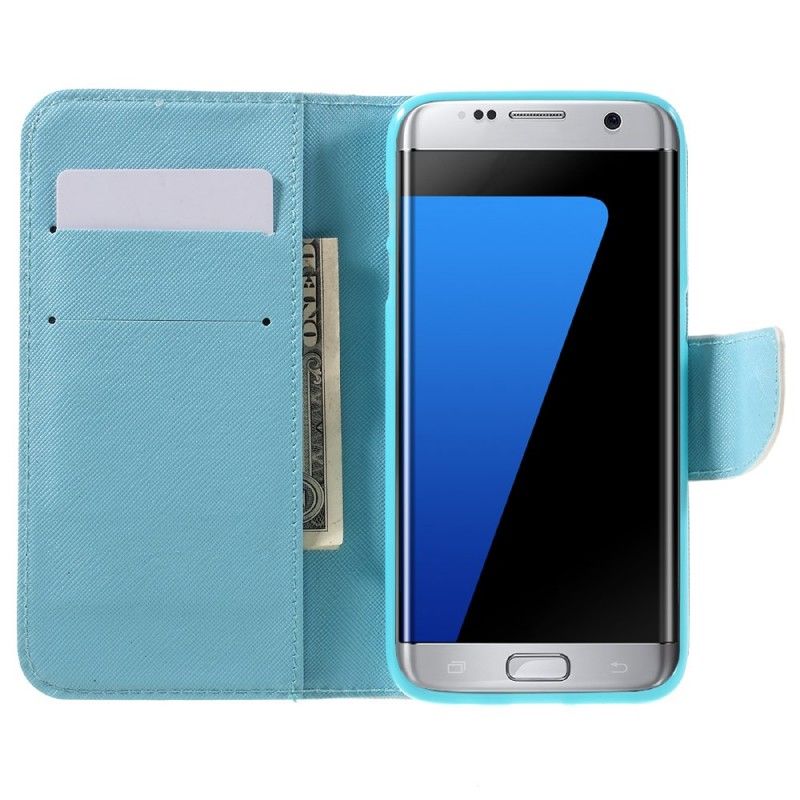 Leren Hoesje Samsung Galaxy S7 Edge Militaire Camouflage