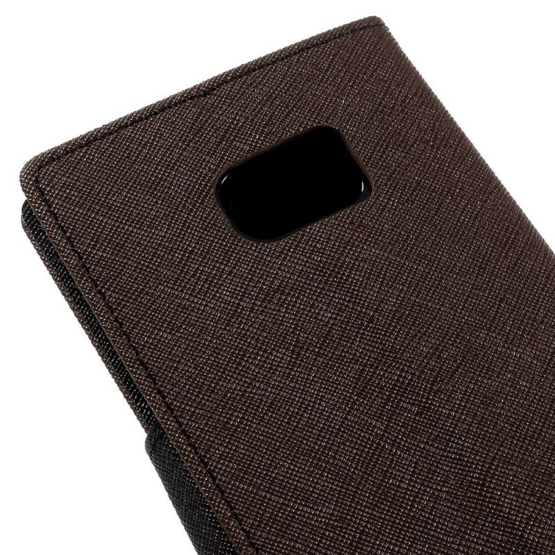 Leren Hoesje voor Samsung Galaxy S7 Edge Rood Zwart Tweekleurig Kwik