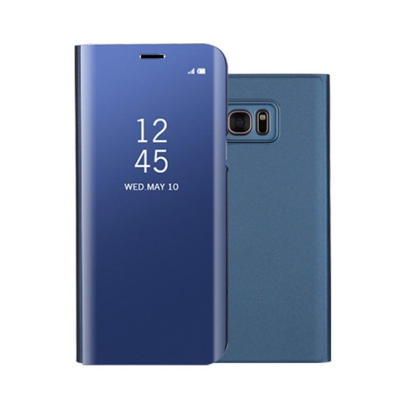 Zichtafdekking Samsung Galaxy S7 Edge Donkerblauw Zwart Spiegel En Leereffect