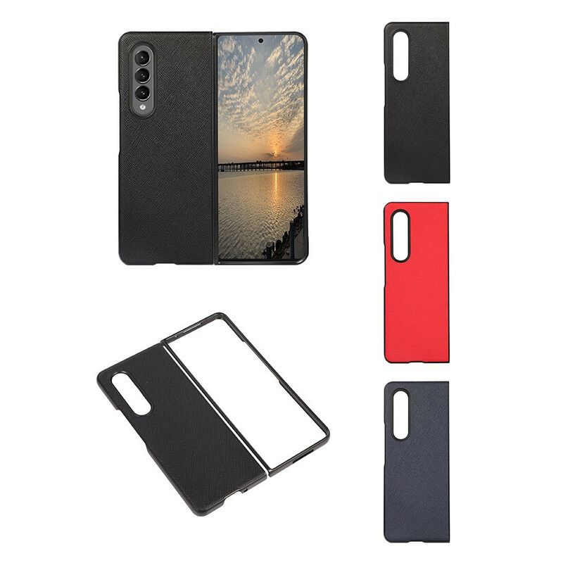 Case Hoesje Samsung Galaxy Z Fold 3 5g Telefoonhoesje Echt Leer Met Textuur