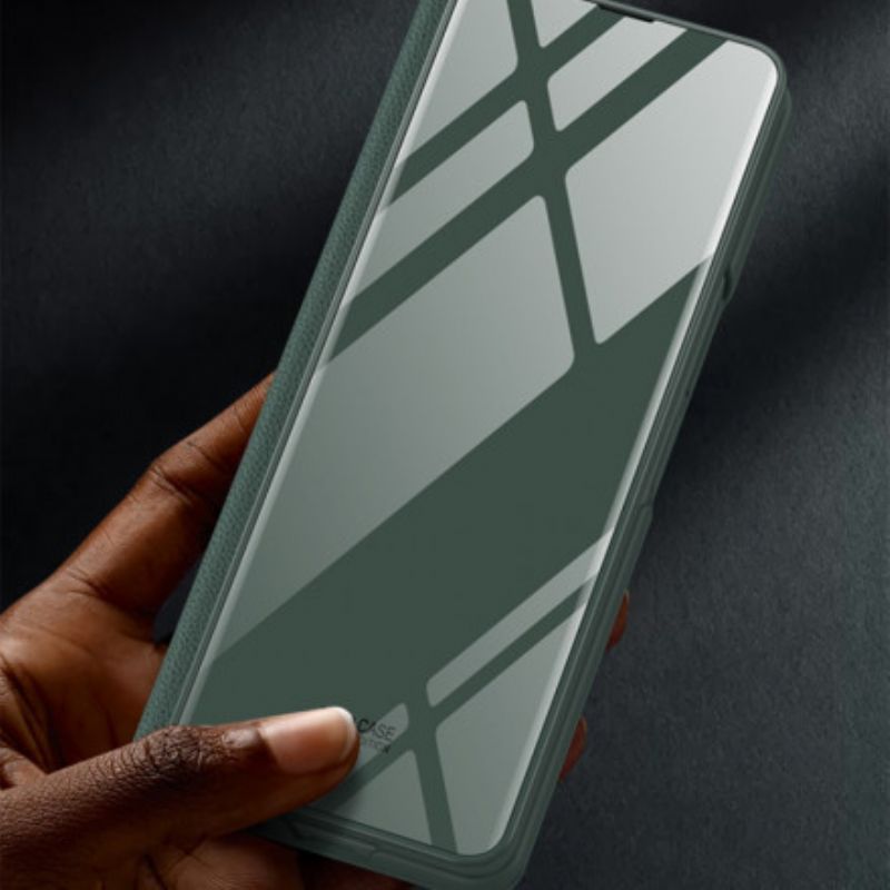 Folio-hoesje Samsung Galaxy Z Fold 3 5g Telefoonhoesje Gehard Glas En Kunstleer