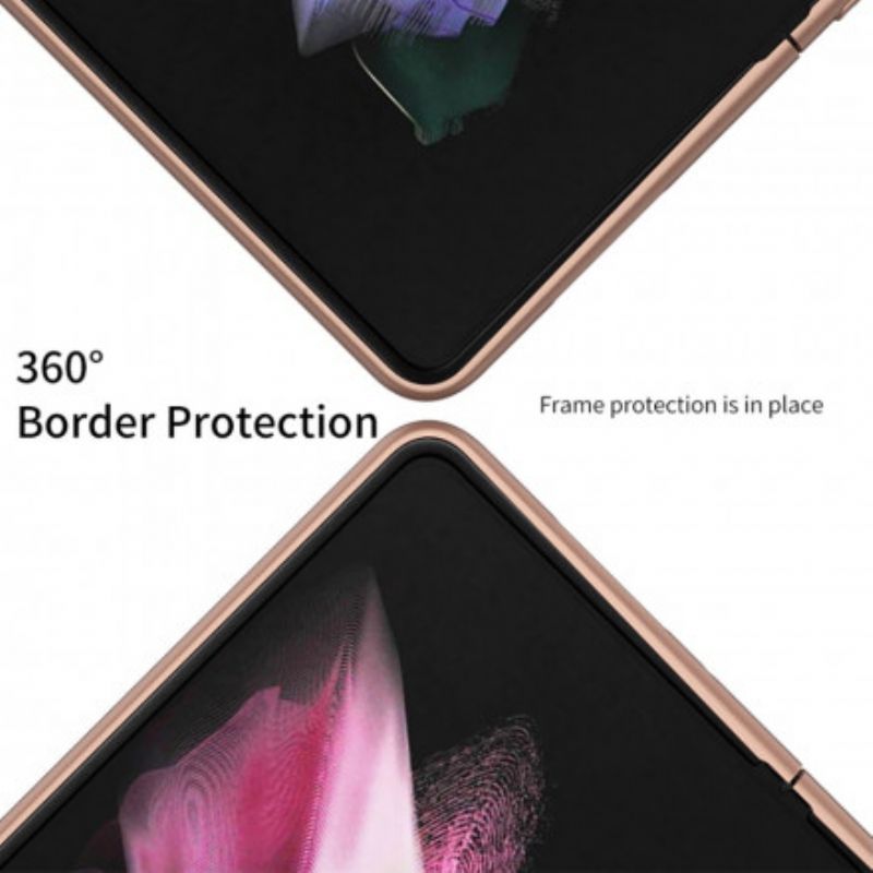 Hoesje Samsung Galaxy Z Fold 3 5g Litchi Leren Ondersteuning Gkk Bescherming Hoesje