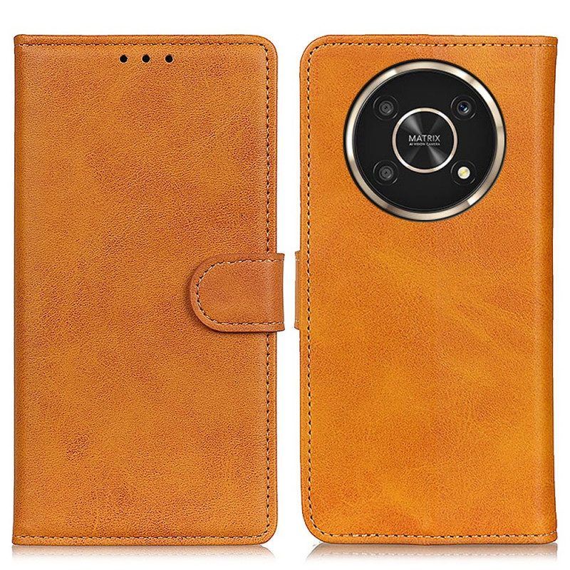 Leren Hoesje voor Honor Magic 4 Lite 5G Mat Retro Leereffect