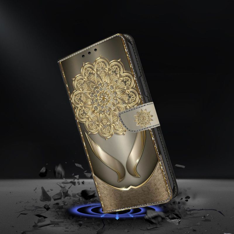 Folio-hoesje Google Pixel 10 / 10 Pro Telefoonhoesje Glanzende Gouden Bloemen