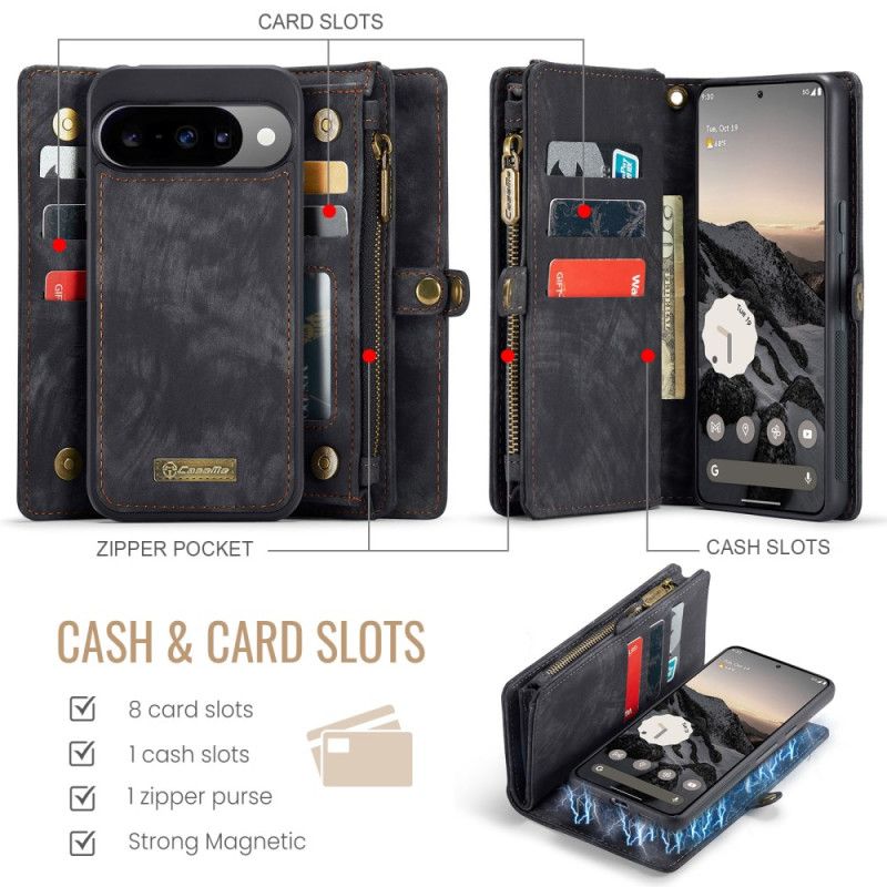 Leren Hoesje Google Pixel 10 / 10 Pro Afneembaar Etui En Polsbandje