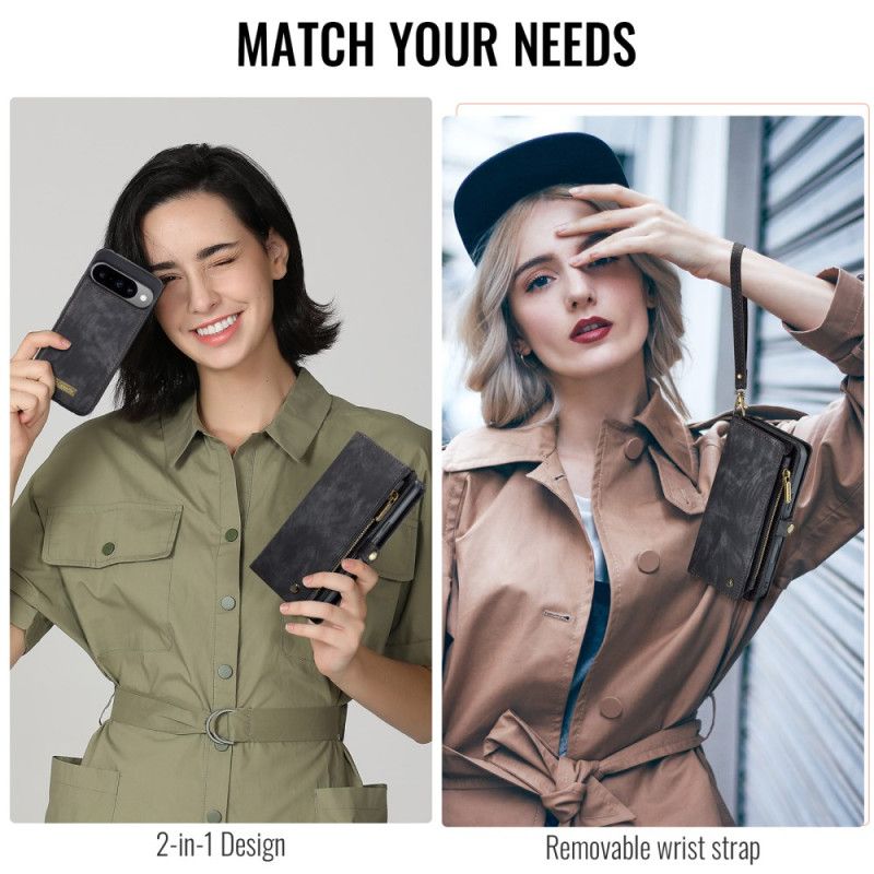 Leren Hoesje Google Pixel 10 / 10 Pro Afneembaar Etui En Polsbandje