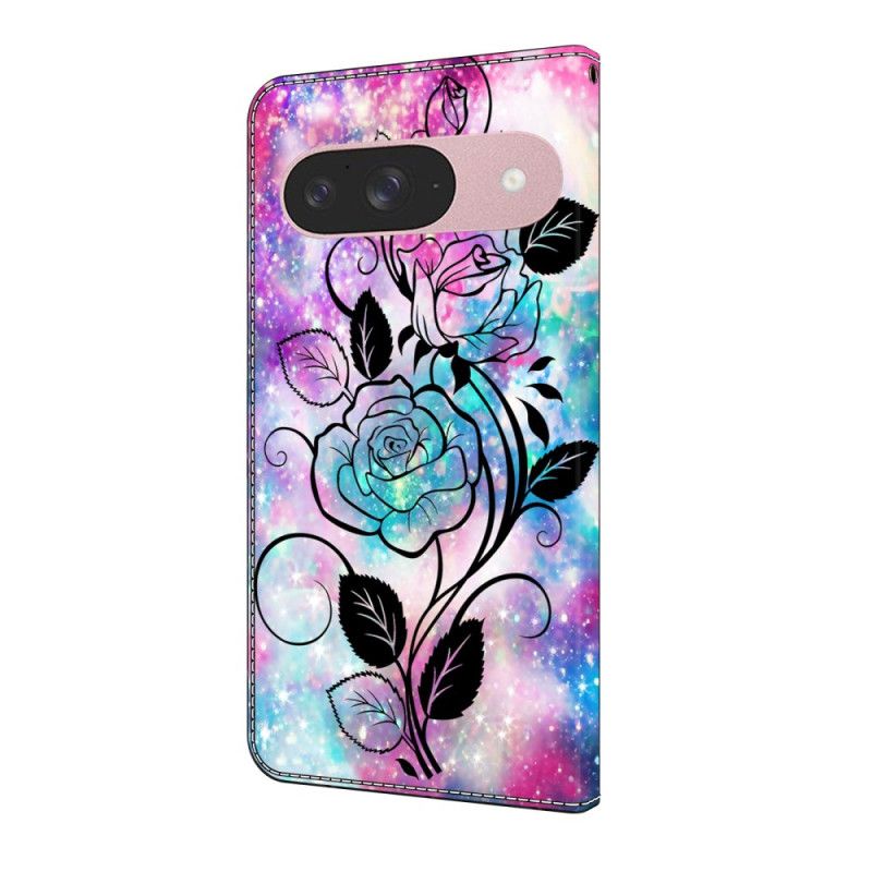 Leren Hoesje Google Pixel 10 / 10 Pro Grafische Bloem Bescherming Hoesje