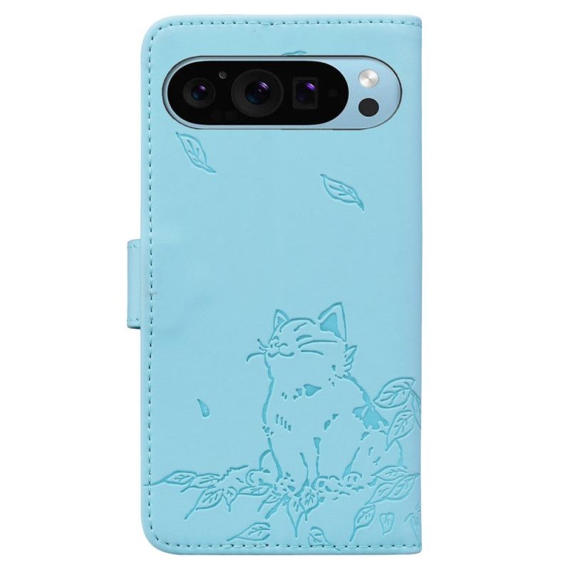 Leren Hoesje Google Pixel 10 / 10 Pro Kattenprint Bescherming Hoesje