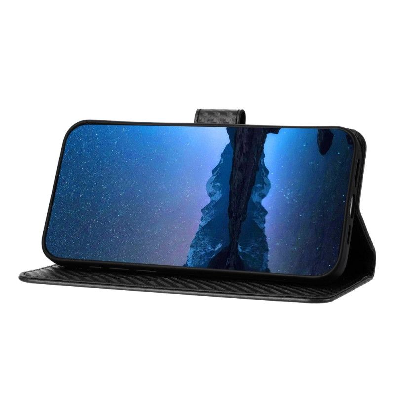 Leren Hoesje Google Pixel 10 / 10 Pro Koolstofvezel Met Bandje Bescherming Hoesje