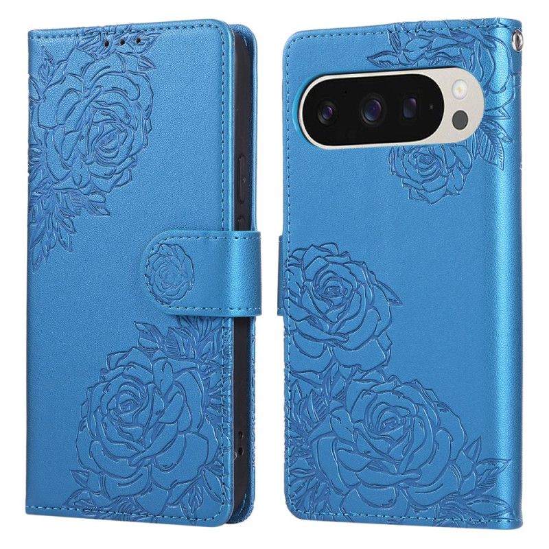 Leren Hoesje Google Pixel 10 / 10 Pro Rozenprint