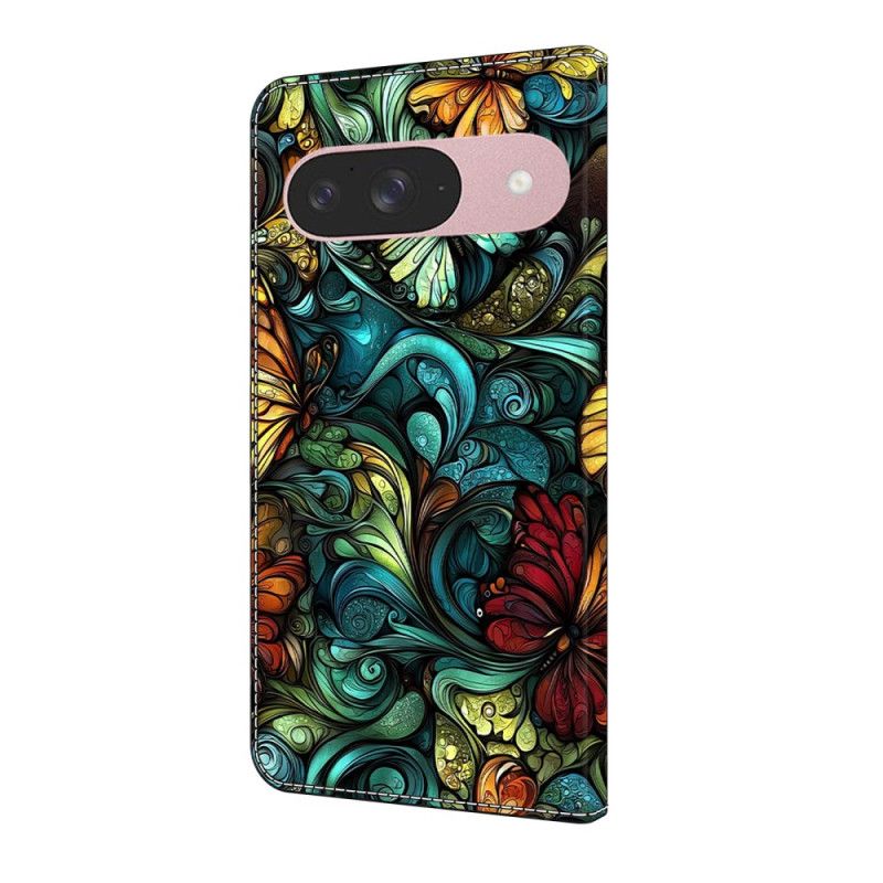 Leren Hoesje Voor Google Pixel 10 / 10 Pro Aquarel Planten