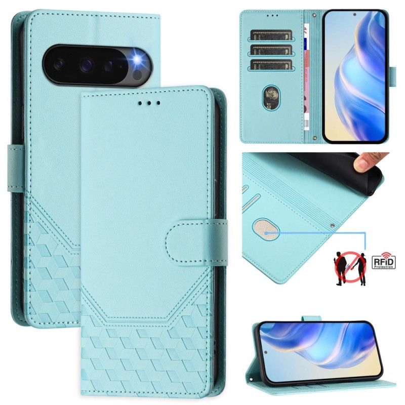Leren Hoesje Voor Google Pixel 10 / 10 Pro Honingraat Rfid-blokkering
