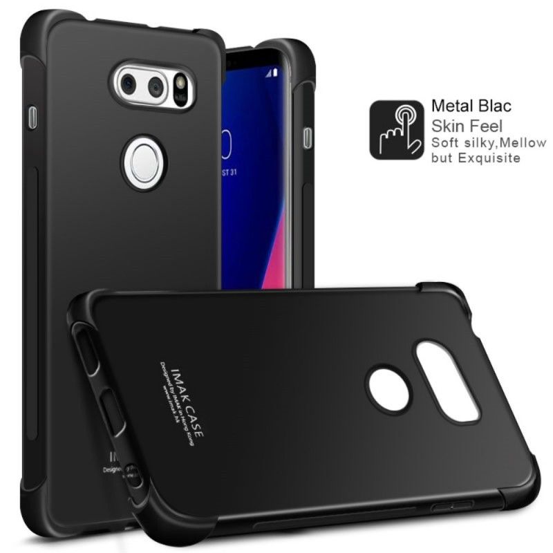 Hoesje LG V30 Transparant Zwart Zijde Serie