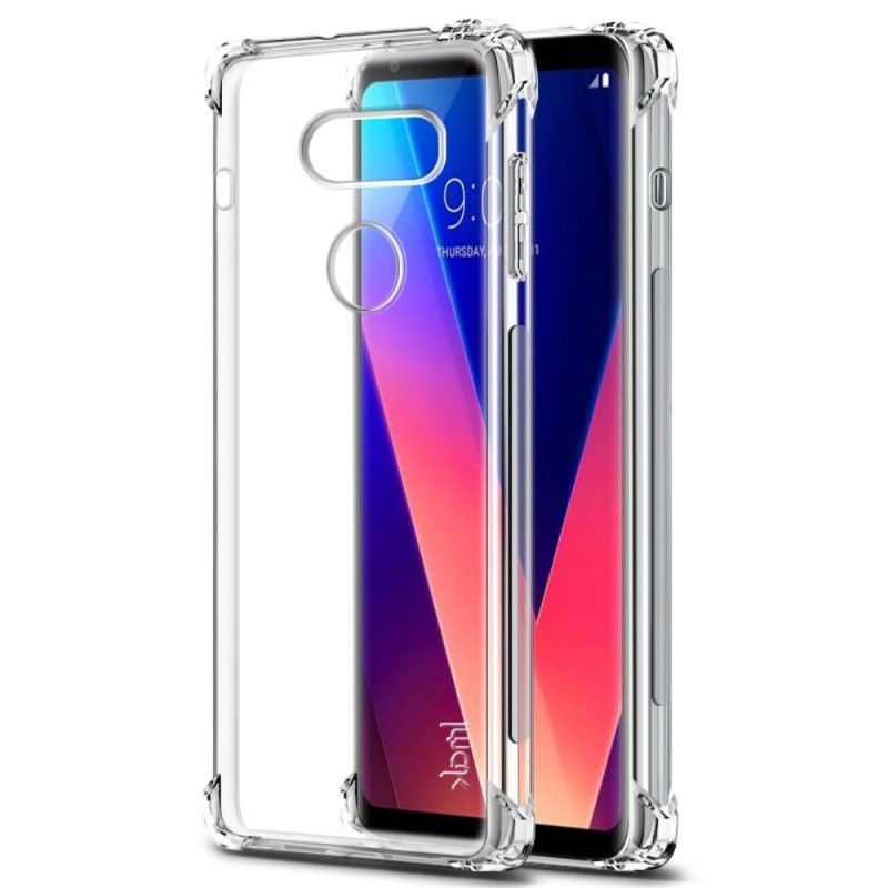 Hoesje LG V30 Transparant Zwart Zijde Serie