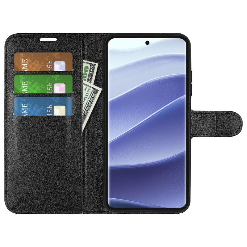 Folio-hoesje Xiaomi Redmi Note 14 Pro 5g Telefoonhoesje Klassiek Lychee Kunstleer