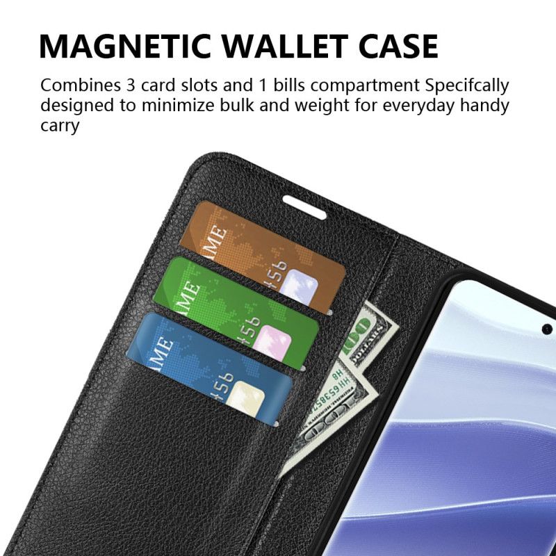 Folio-hoesje Xiaomi Redmi Note 14 Pro 5g Telefoonhoesje Klassiek Lychee Kunstleer