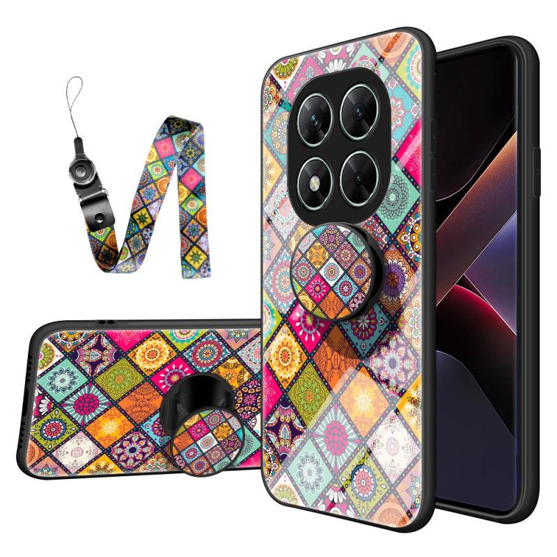 Hoesje Xiaomi Redmi Note 14 Pro 5g Patchwork Bandje En Ringhouder