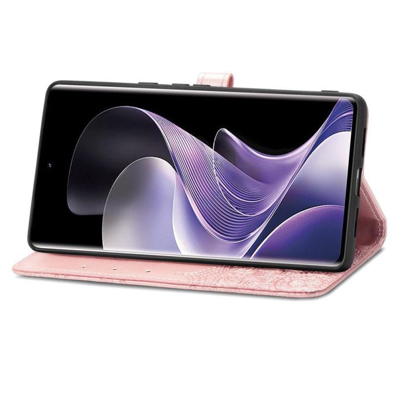 Leren Hoesje Voor Xiaomi Redmi Note 14 Pro 5g Barokke Mandala