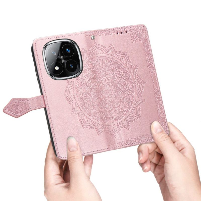 Leren Hoesje Voor Xiaomi Redmi Note 14 Pro 5g Barokke Mandala