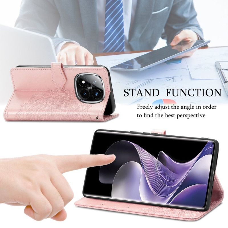 Leren Hoesje Voor Xiaomi Redmi Note 14 Pro 5g Barokke Mandala